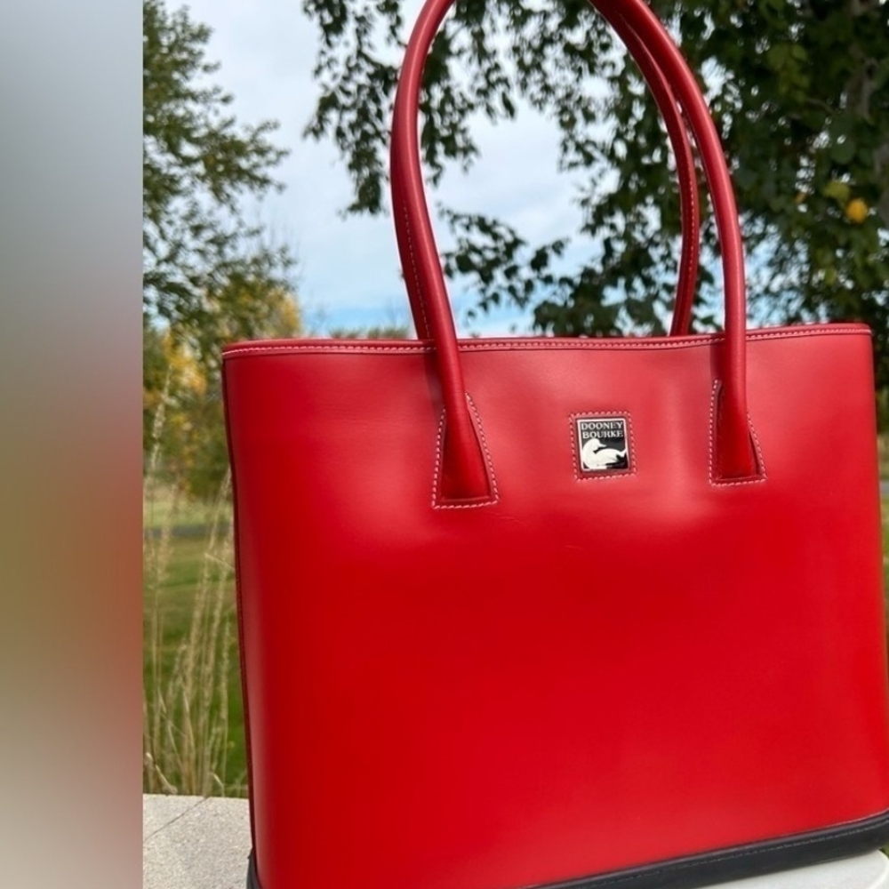 Dooney & Bourke Red Leather Tote Bag